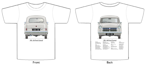 Ford Consul 1951-56 T-shirt Front & Back